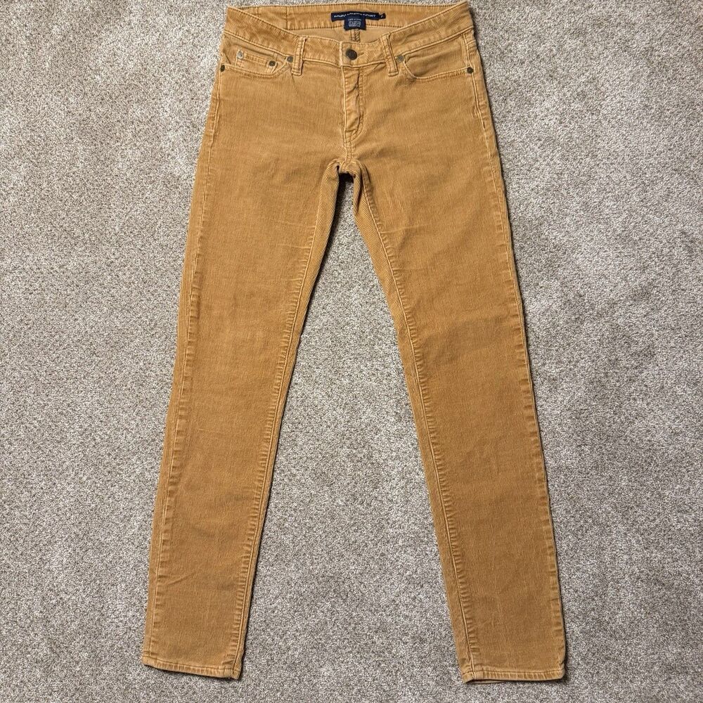 Ralph Lauren Sport Size 4 Corduroy Pants Mustard Gold Stretch Skinny Low Rise